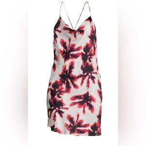 AREA STARS Palm Print Mini Slip Dress.NWT size Large